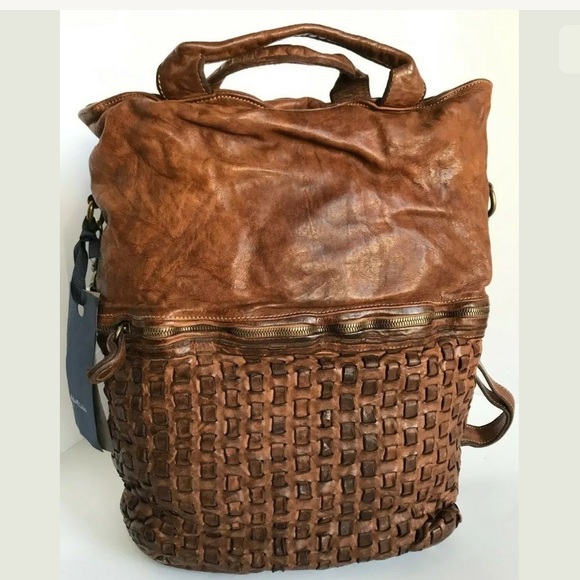 Langellotti Made In Italy woven leather tote bag - Picture 2 of 8